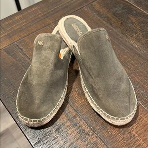 Michael Kors Khaki Suede Espadrille Slides